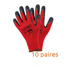 Lot de 10 paires de gants enduction latex T10 Maçon Mondelin